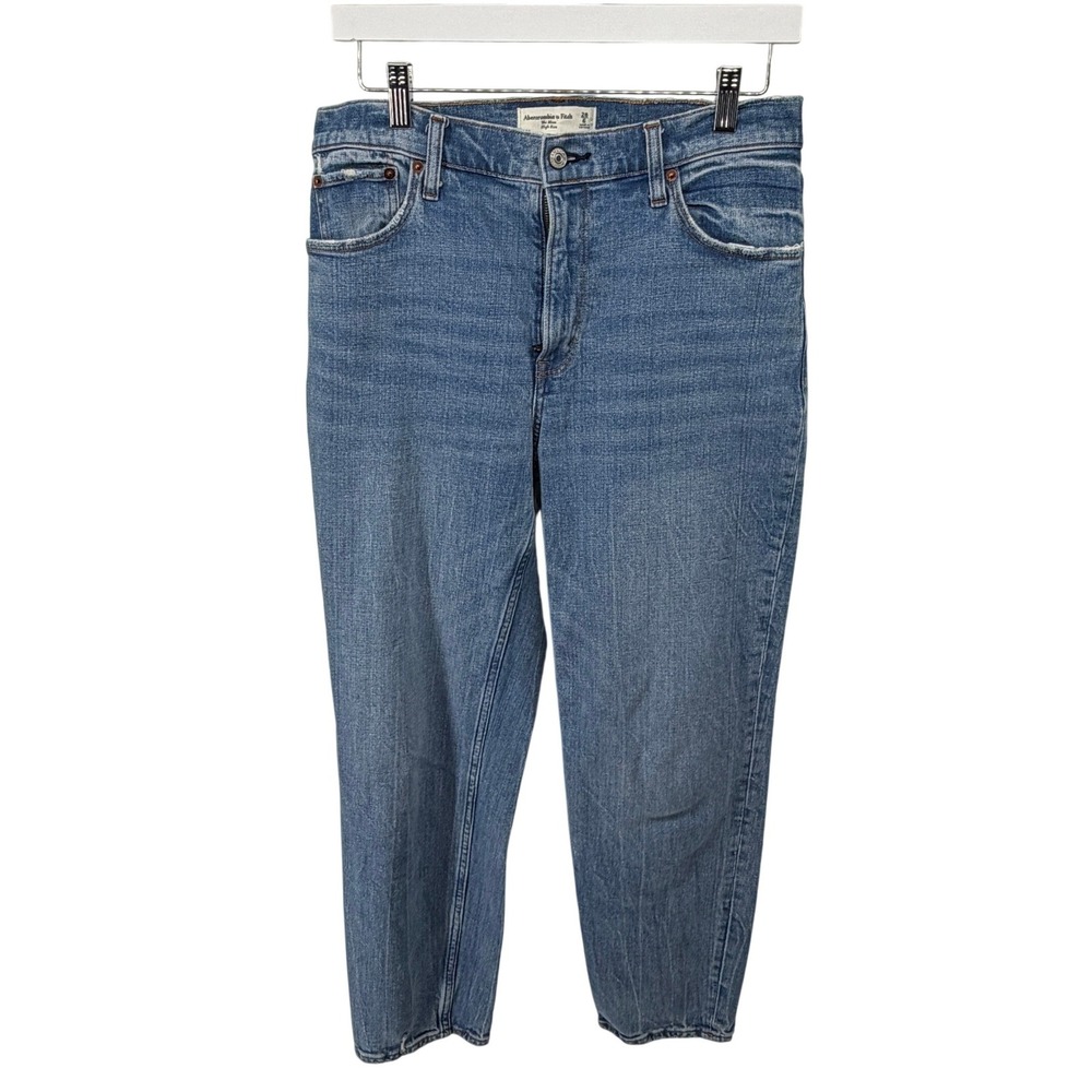 Abercrombie & Fitch Jeans The Mom High Rise 28‎ 6 Blue Womens Denim Tapered Leg